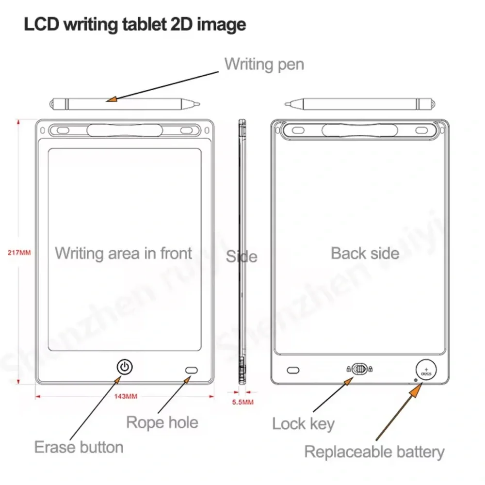 Kids 8.5” LCD Writing Tablet Blue | Digital Drawing Board w/ Stylus